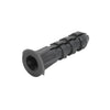 Gray plastic screw anchor P1339C, ribbed masonry/drywall anchor with shoulder, fits #4-#10 screws.