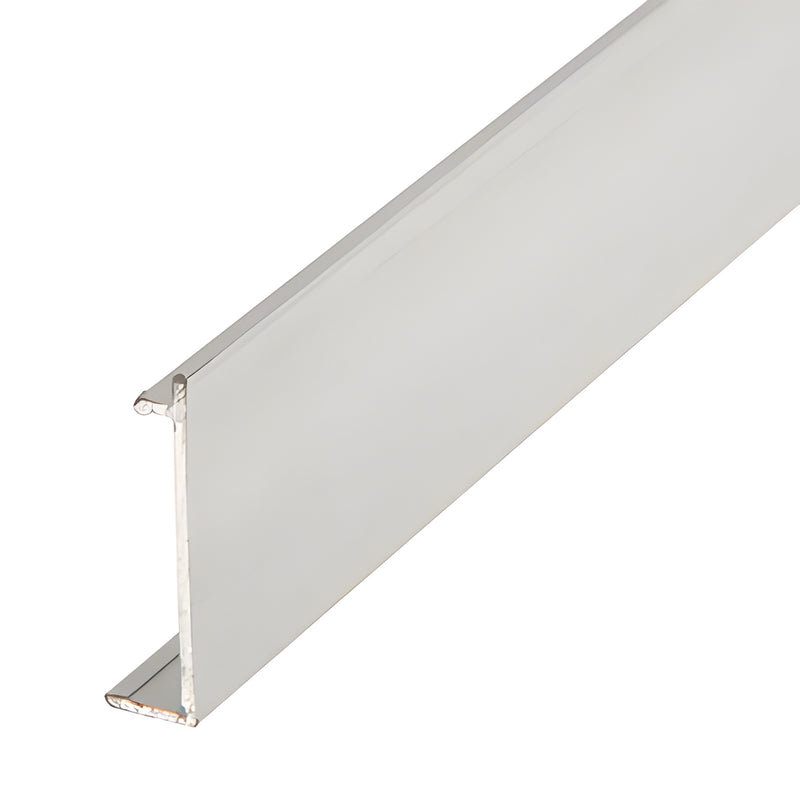 Brushed brite anodized snap-on glazing channel cover profile for monolithic tempered glass, 10' replacement (SKU: MGCBBA)