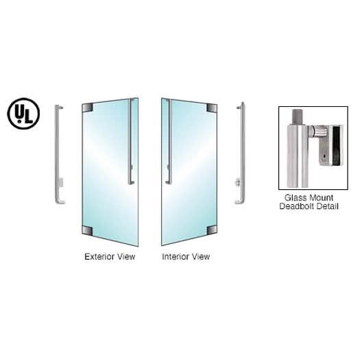 CRL-Blumcraft® Brushed Stainless Left Hand Glass Mount Deadbolt Handle - Keyed Cylinder