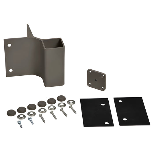 FBH2BRZ matte bronze 90 aluminum fascia mount bracket kit for 2-3/8" posts with fasteners and mounting plates