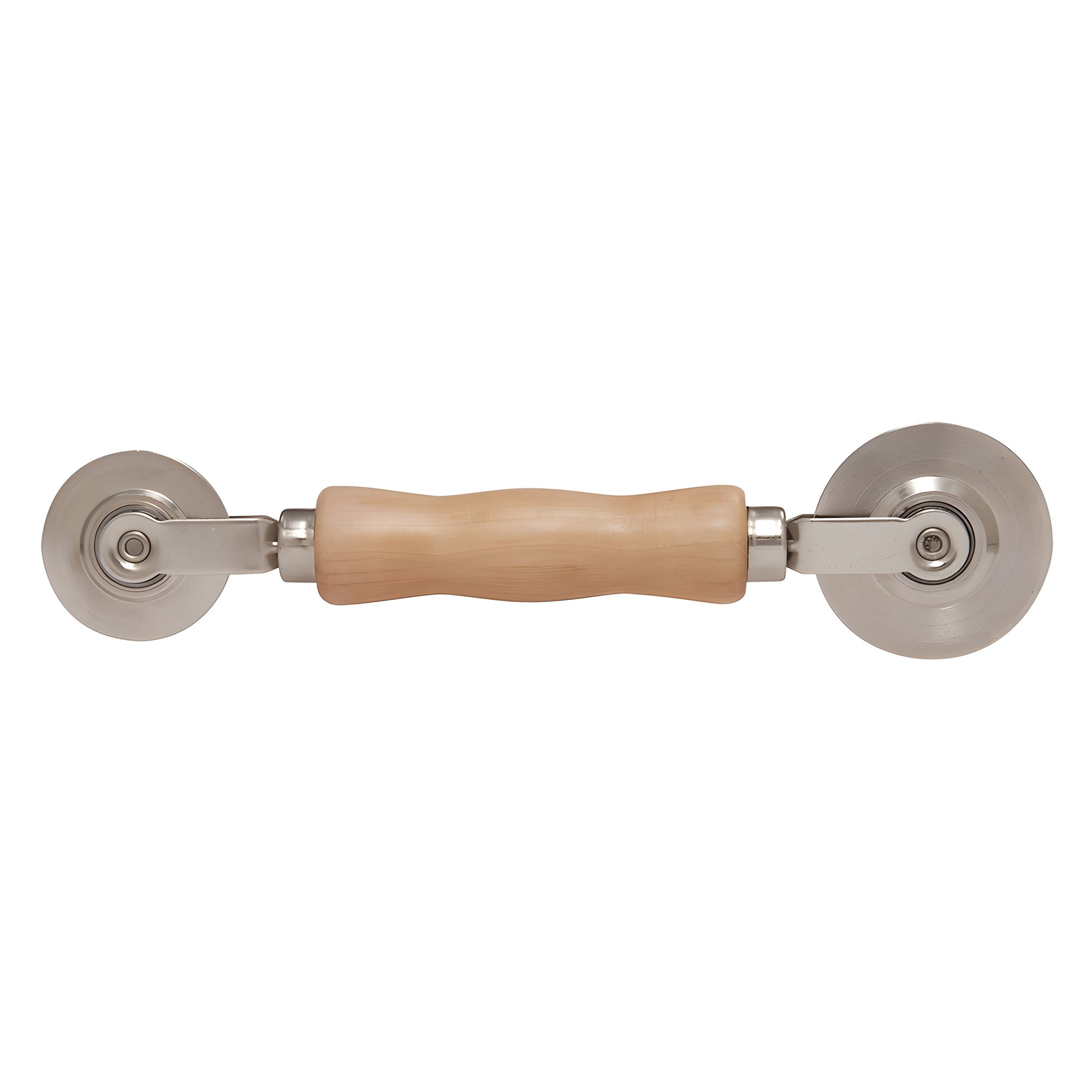 CRL S5K8 screen spline roller, contoured hardwood handle with dual steel wheels (round and concave)