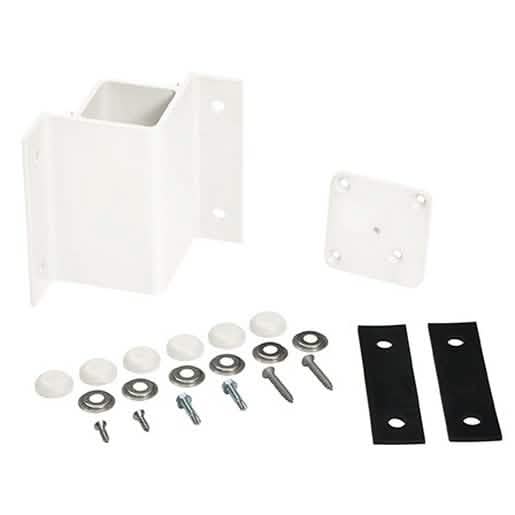 CRL White Inside 90 Degree Fascia Mount Bracket for secure railing installation.