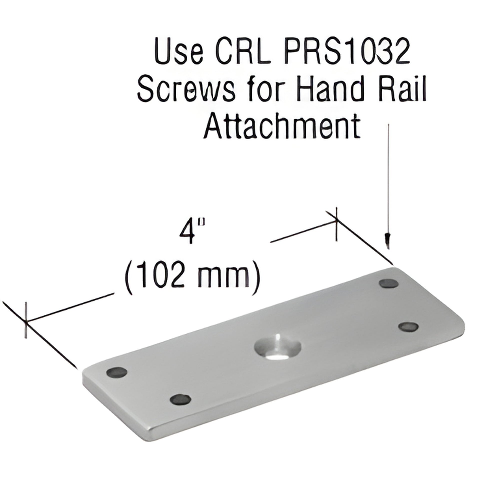 PFS1BS 180 flat handrail saddle, brushed stainless steel, 4" long, fits CRL P-Series post kits.