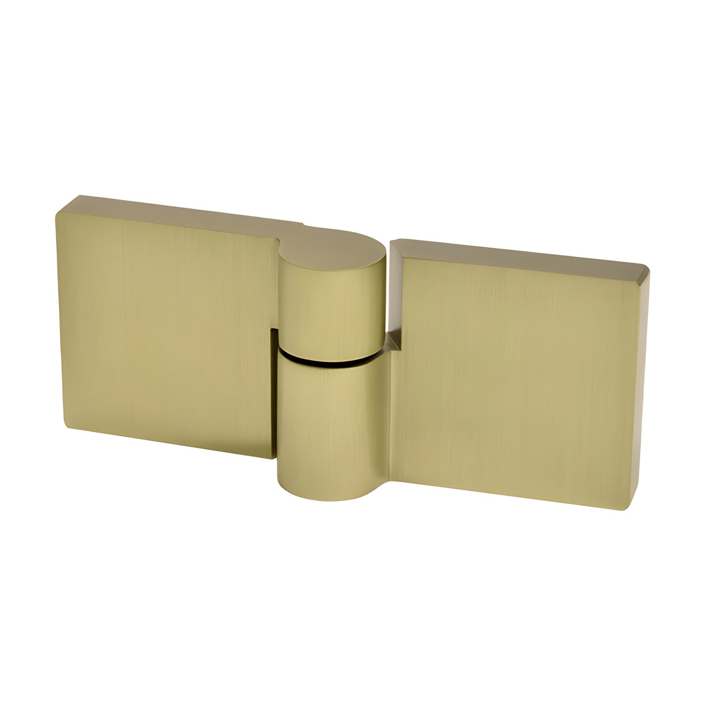 Lugano brushed-bronze concealed glass-to-glass shower hinge, left-hand, square profile for 8-10mm tempered glass