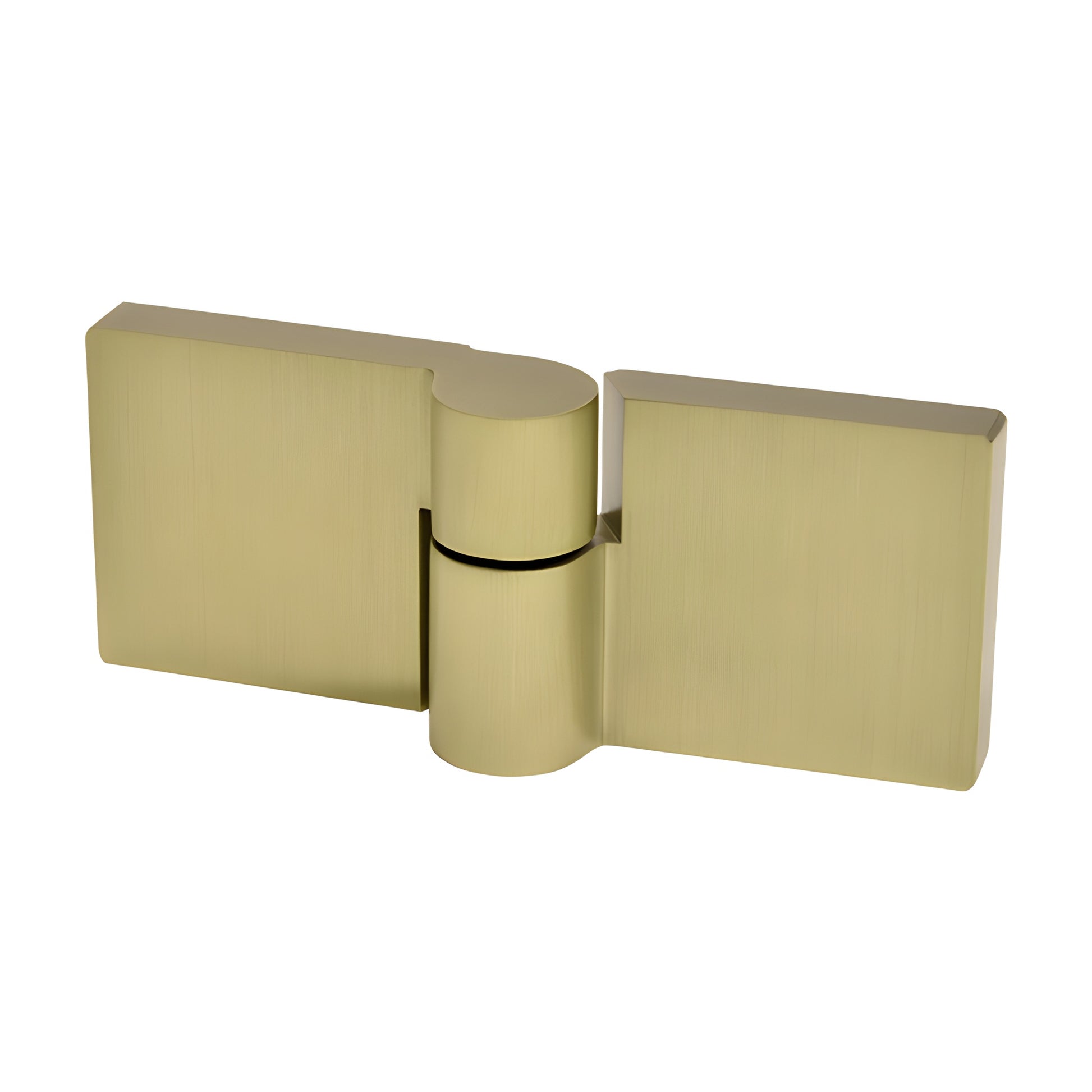Lugano brushed-bronze concealed glass-to-glass shower hinge, left-hand, square profile for 8-10mm tempered glass