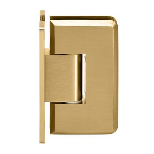Satin Brass Cologne 037 Wall Mount 'H' Back Plate Hinge for sleek door installation.