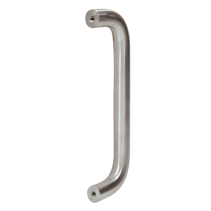 Brushed stainless steel 1" diameter single-sided pull handle, 10" c-c, includes thru-bolts (SKU M1651032D)