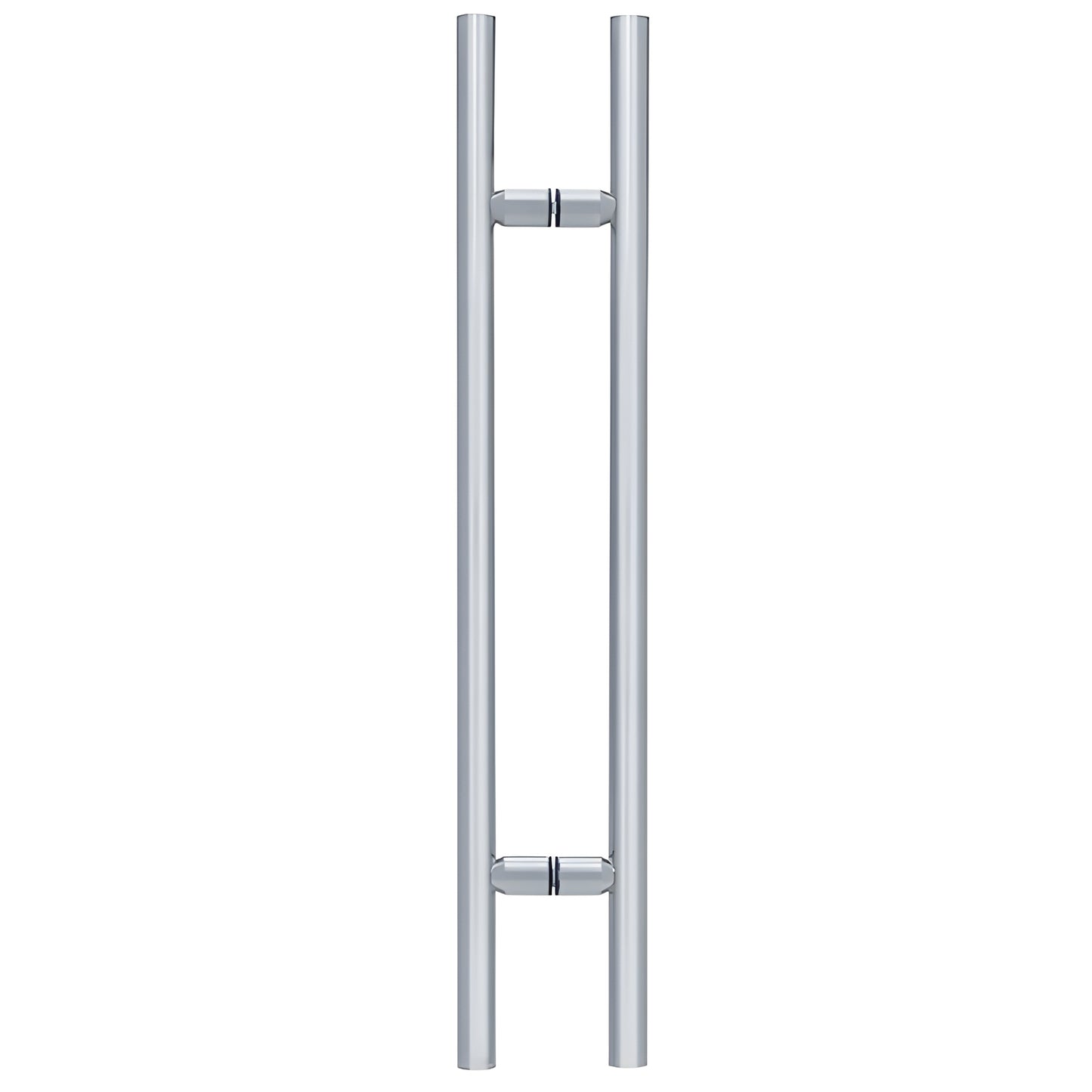 LP3634SC ladder-style satin chrome tubular brass shower door pull, 36 in, glass mount.