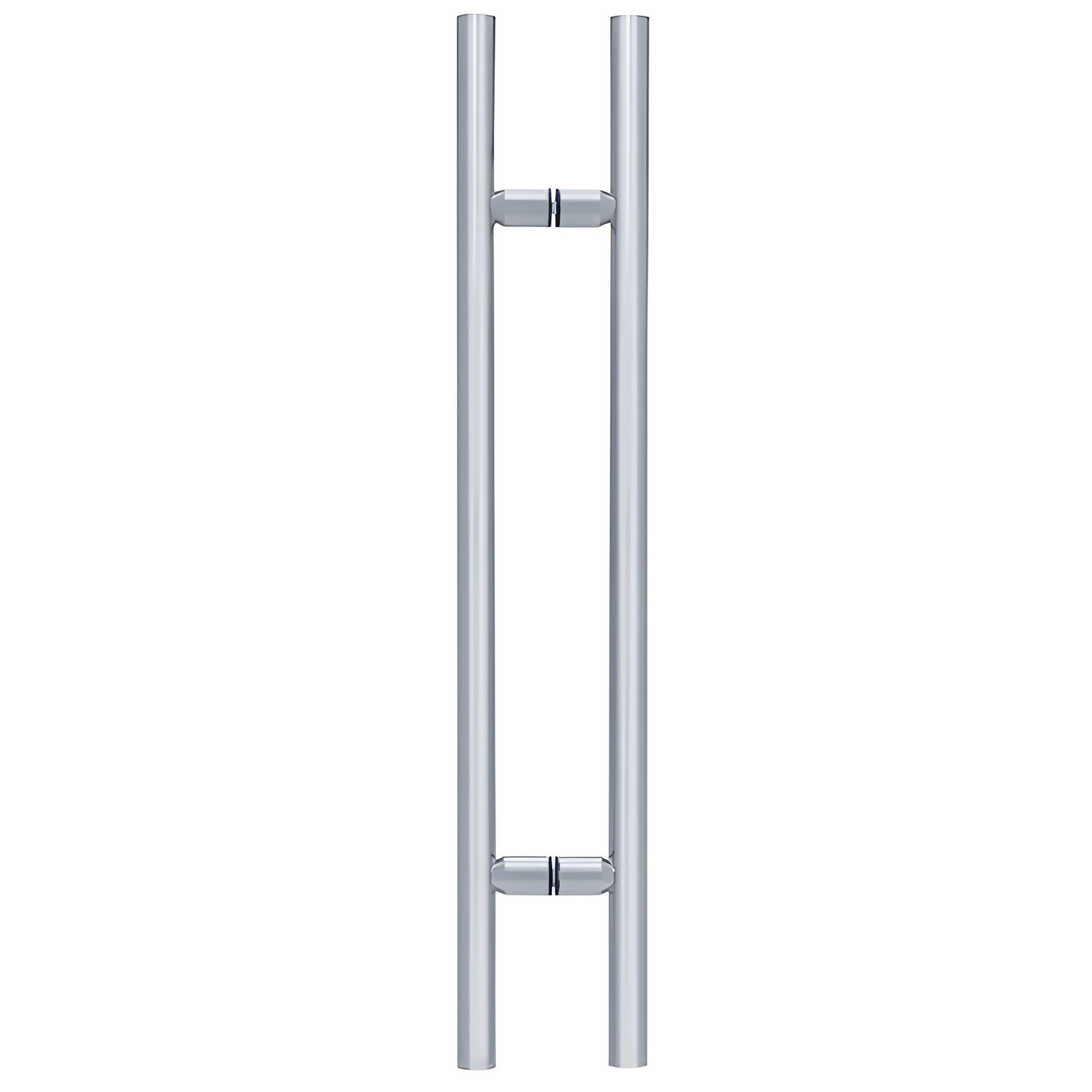 LP3634SC ladder-style satin chrome tubular brass shower door pull, 36 in, glass mount.