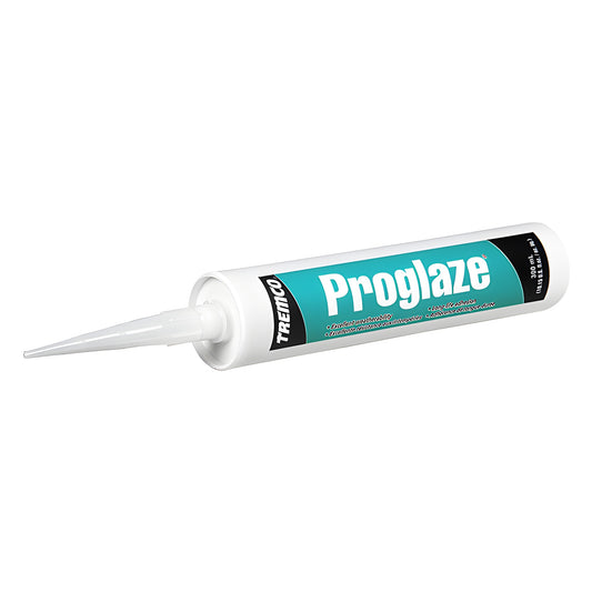 Tremco Proglaze clear silicone sealant cartridge with nozzle, 10.1 oz.