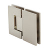 GEN180SN satin nickel Geneva glass-to-glass shower hinge, solid brass, 180 self-centering pivot for 8-12mm glass