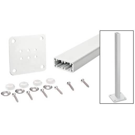 "CRL Sky White Trim-Line 42" Surface Mount Post Kit for sleek and modern railing solutions