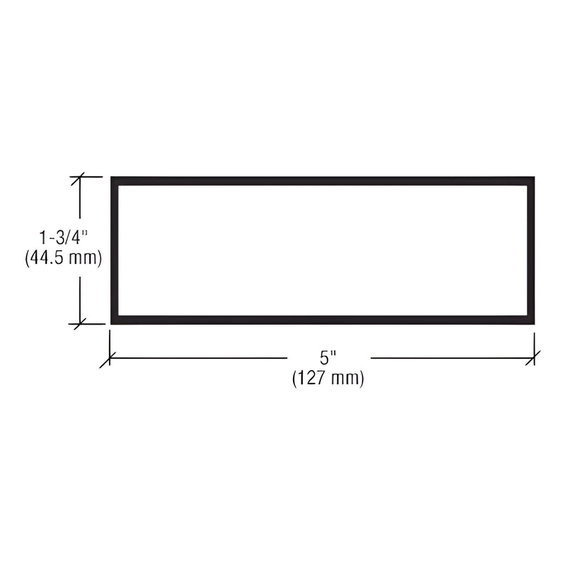 Black Kynar finish 6063 T5 heavy wall rectangular aluminum tube, 5" x 1 3/4" (127 x 44.5 mm), SKU J50071.