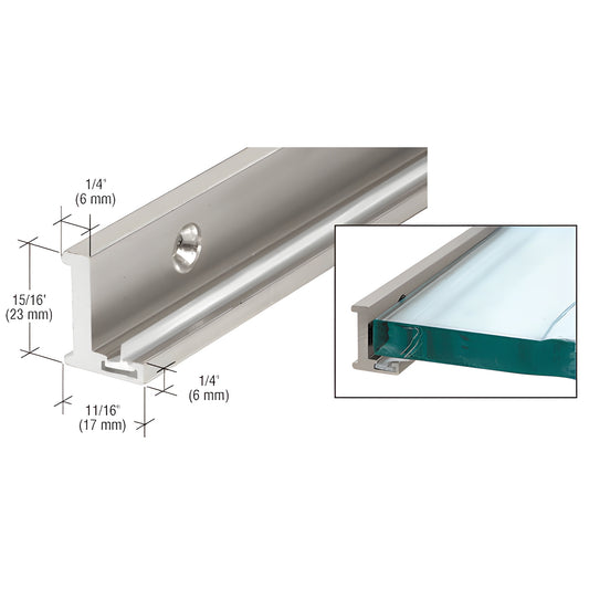 AJ78BN brushed-nickel aluminum jamb with clear vinyl wipe for frameless shower doors, 78 in length.