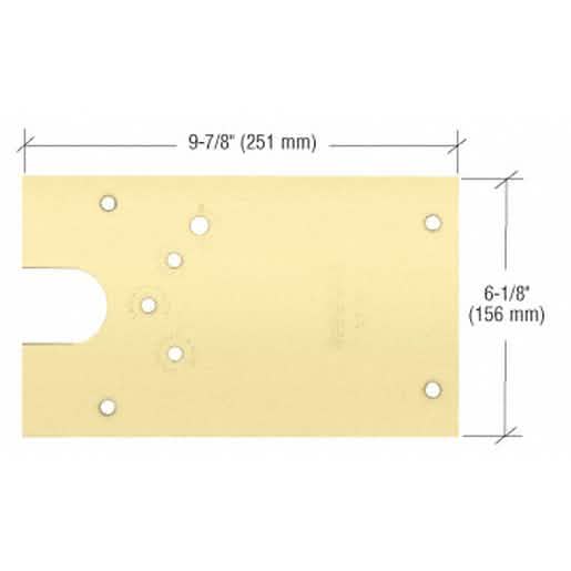 Rixson® 27 Series Brass Door Closer Cover Plate, Right Hand Offset, Floor Mounted