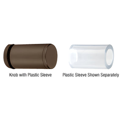 CRL Oil Rubbed Bronze Cylinder Style Single-Sided Shower Door Knob With Plastic Sleeve