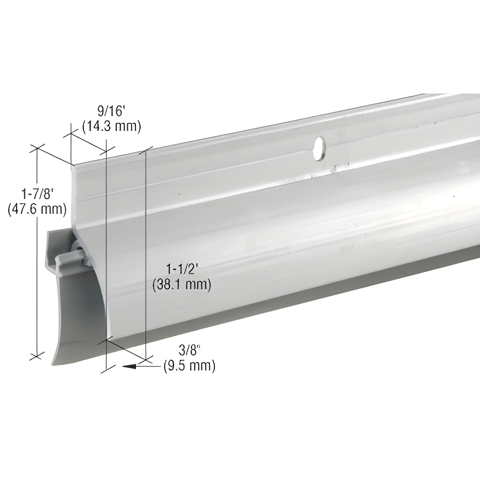 CRL DB037AV42 aluminum rain drip door sweep with vinyl seal, 42-1/2 in long, aluminum finish.