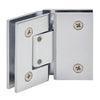 Polished chrome brass glass-to-glass shower hinge GEN345CH, square profile, adjustable for 8-12mm glass.