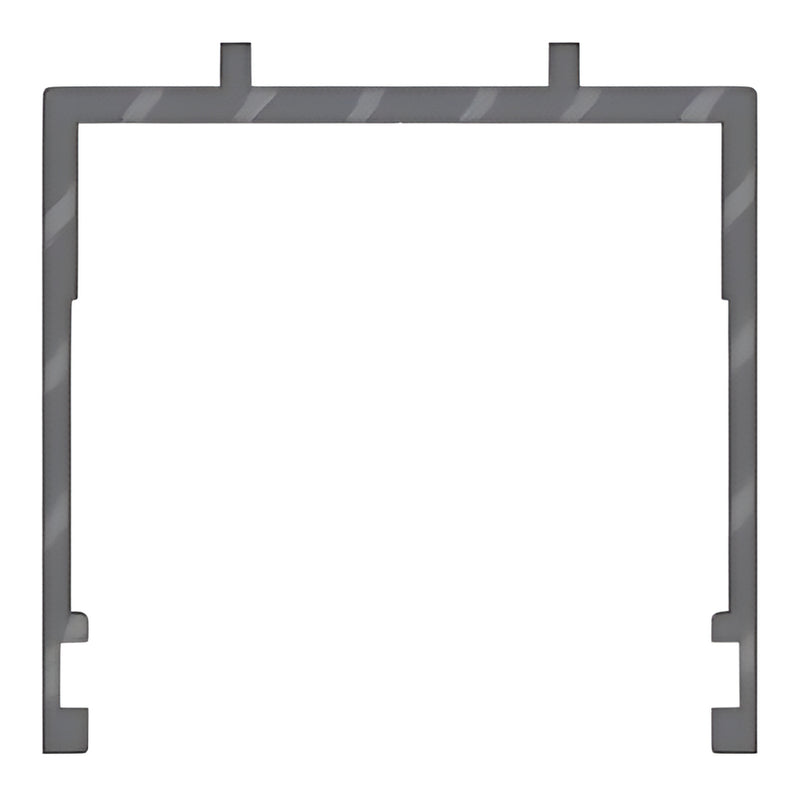 Clear anodized aluminum U-shaped curtain wall extrusion profile with top tabs - SKU CS26911