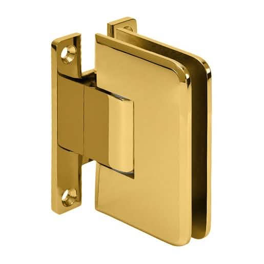 CRL Brass Plymouth Series Wall Mount 'H' Back Plate Hinge for glass doors, sleek design.