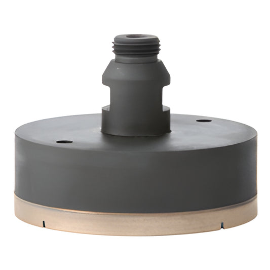 4 in. PDT Belgian mount metal bond diamond glass drill bit - gray body with bronze diamond cutting rim and Belgian threaded s