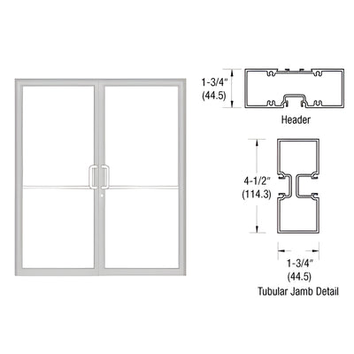 CRL-U.S. Aluminum Anodized 75-1/2x85-3/4 Door Frame Kit Tubular Hinge