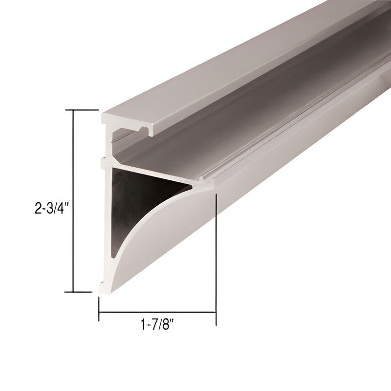 CRL SE3896BN 96" brushed nickel aluminum wall cleat shelf extrusion for 3/8" glass, 2-3/4" H