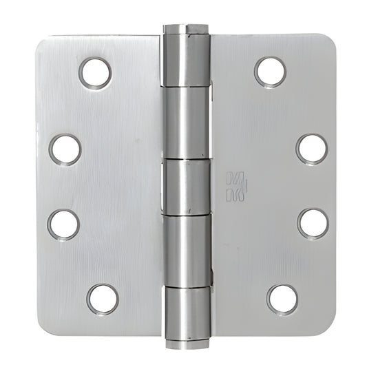CRL C4426D 4x4 dull chrome full mortise plain bearing hinge, removable pin, 1/4" radius corners.
