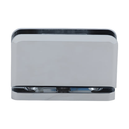 JRPPH01CH polished chrome Junior Prima glass pivot hinge for 1/4" (6mm) tempered glass, top/bottom mount.