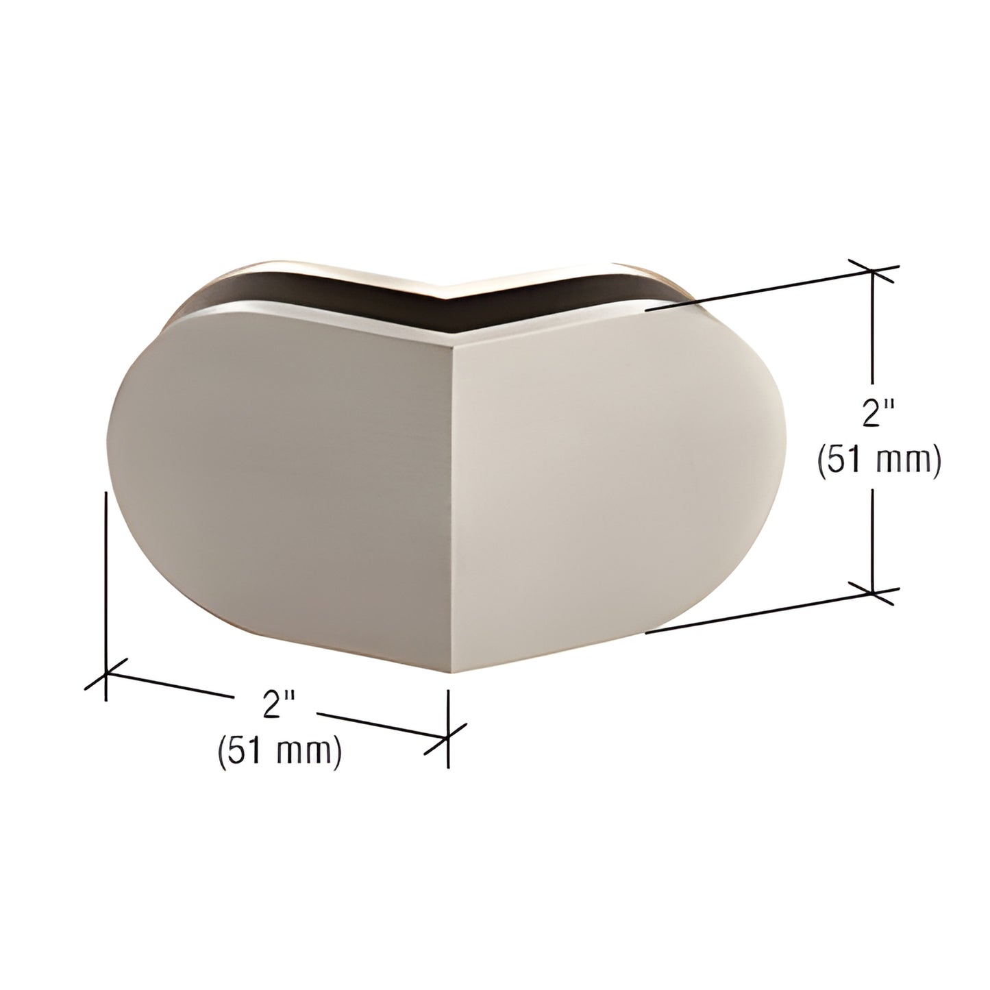 MFC39 135 round mall-front glass clamp, brushed stainless steel, fits 3/8-1/2" (10-12mm) tempered glass, 2" size.