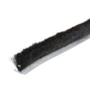 W188B black storefront pile weatherstrip on white polypropylene backing, low-profile commercial door seal.