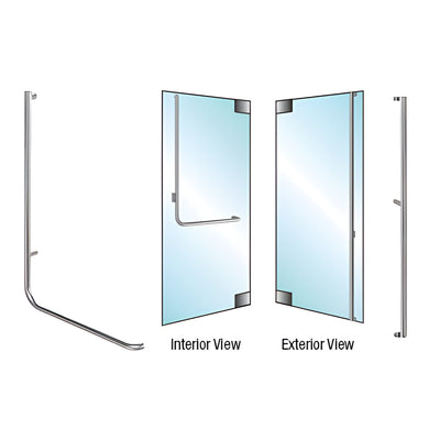 CRL-Blumcraft® Brushed Stainless LH Exterior Glass Door Dummy Handle