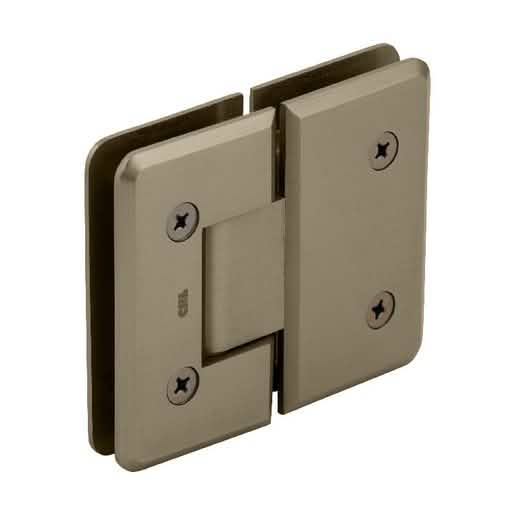 CRL Brushed Bronze 180º Glass-to-Glass Hinge: Elegant, Durable, Modern Design.