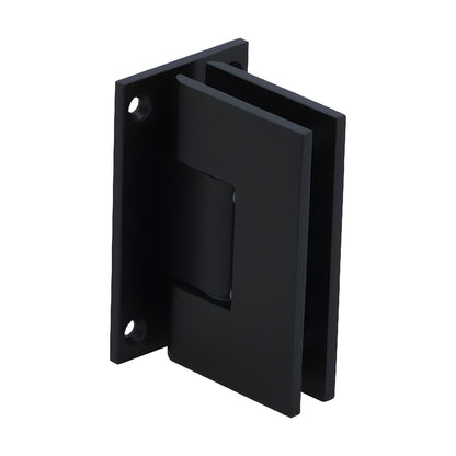 Matte black Vienna brass shower hinge (V1E537MBL), squared wall-mount pivot for 3/8-1/2 tempered glass.