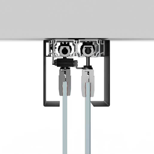 CRL50 Matte Black 2-Panel Ceiling Mount Kit, Right Stack - Sleek, Modern Design