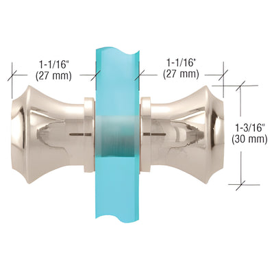 CRL Polished Nickel Flair Back-to-Back Glass Door Knob Set