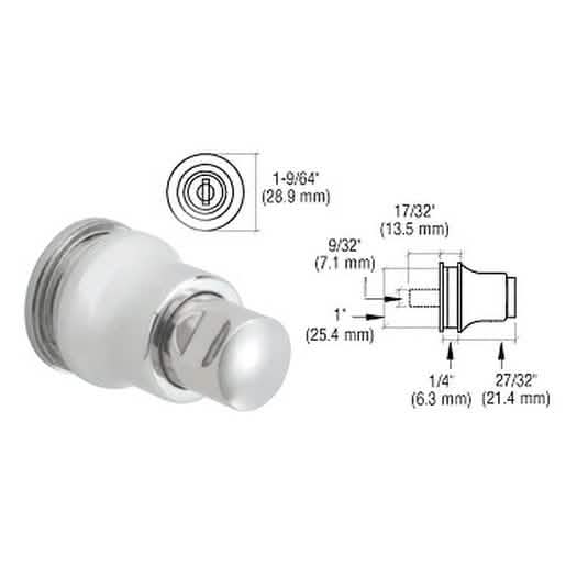CRL Polished Chrome Push Button Lock for Glass Cabinet Doors - Secure & Stylish Design