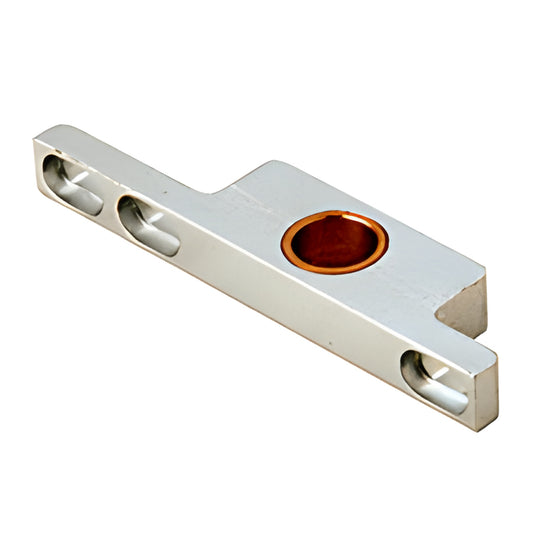 CRL slender top pivot insert (SKU 1NT803) polished chrome rail piece with 15 mm (19/32") spindle hole.