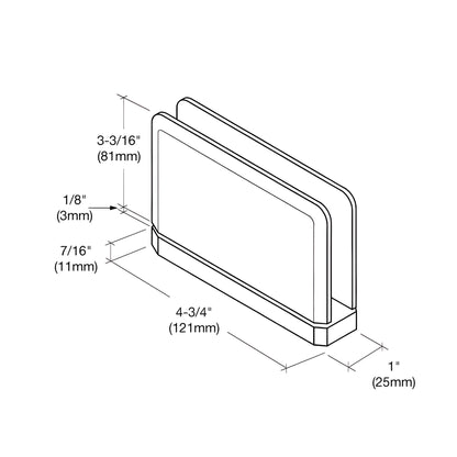 Brushed nickel SRPPH01BN Senior Prima brass pivot hinge for 1/2" glass shower door, self-centering.