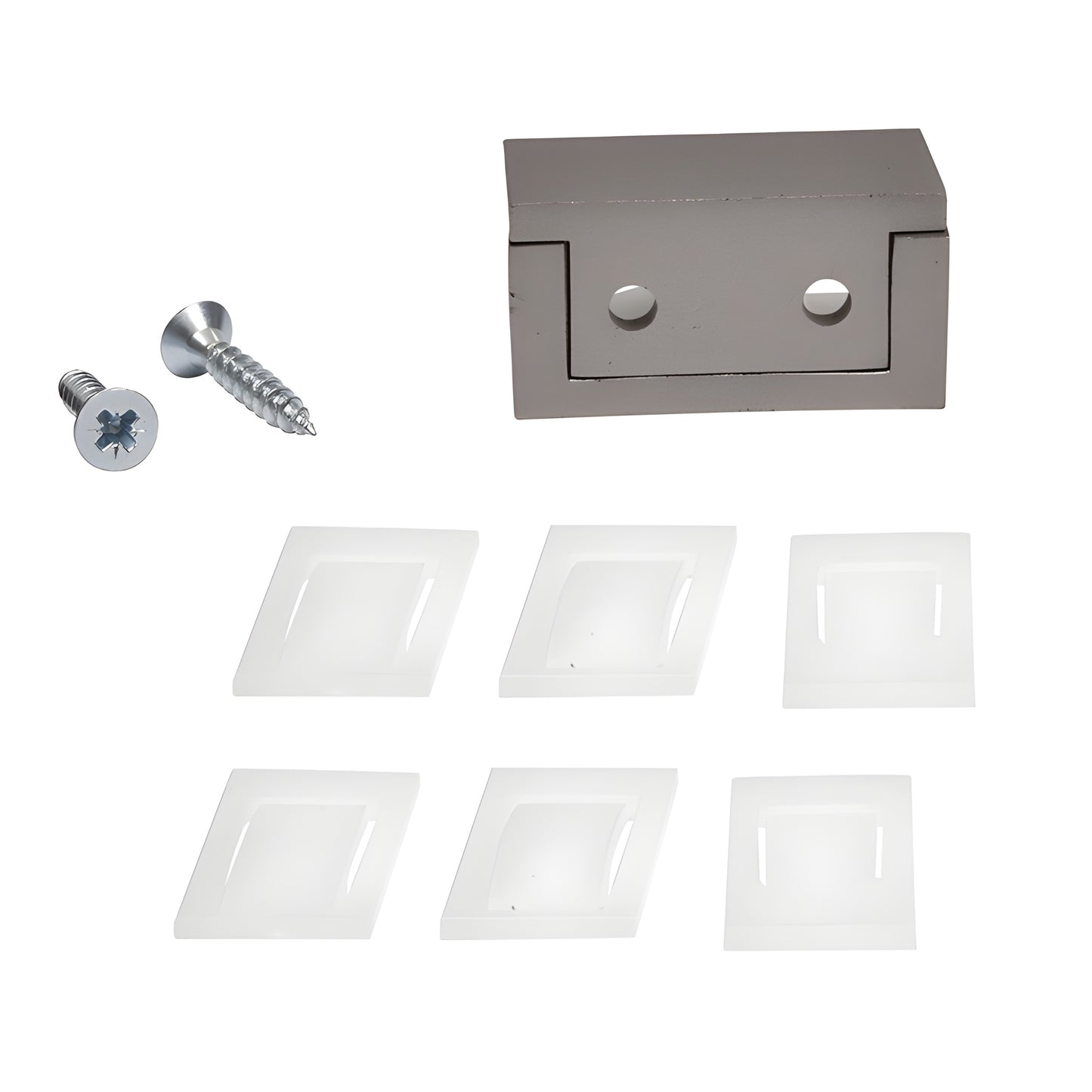 CRL2940BSA bottom guide for sliding glass doors, brushed stainless anodized finish, adjustable insert for 5/16-1/2" glass.