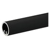 Matte black 3/4" aluminum round picket extrusion PKTR241BL, hollow tube with internal snap slot.