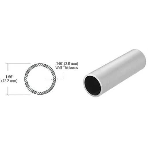 CRL Brushed Stainless Steel 1-1/4" Pipe Rail Tubing, 240" Length, Schedule 40
