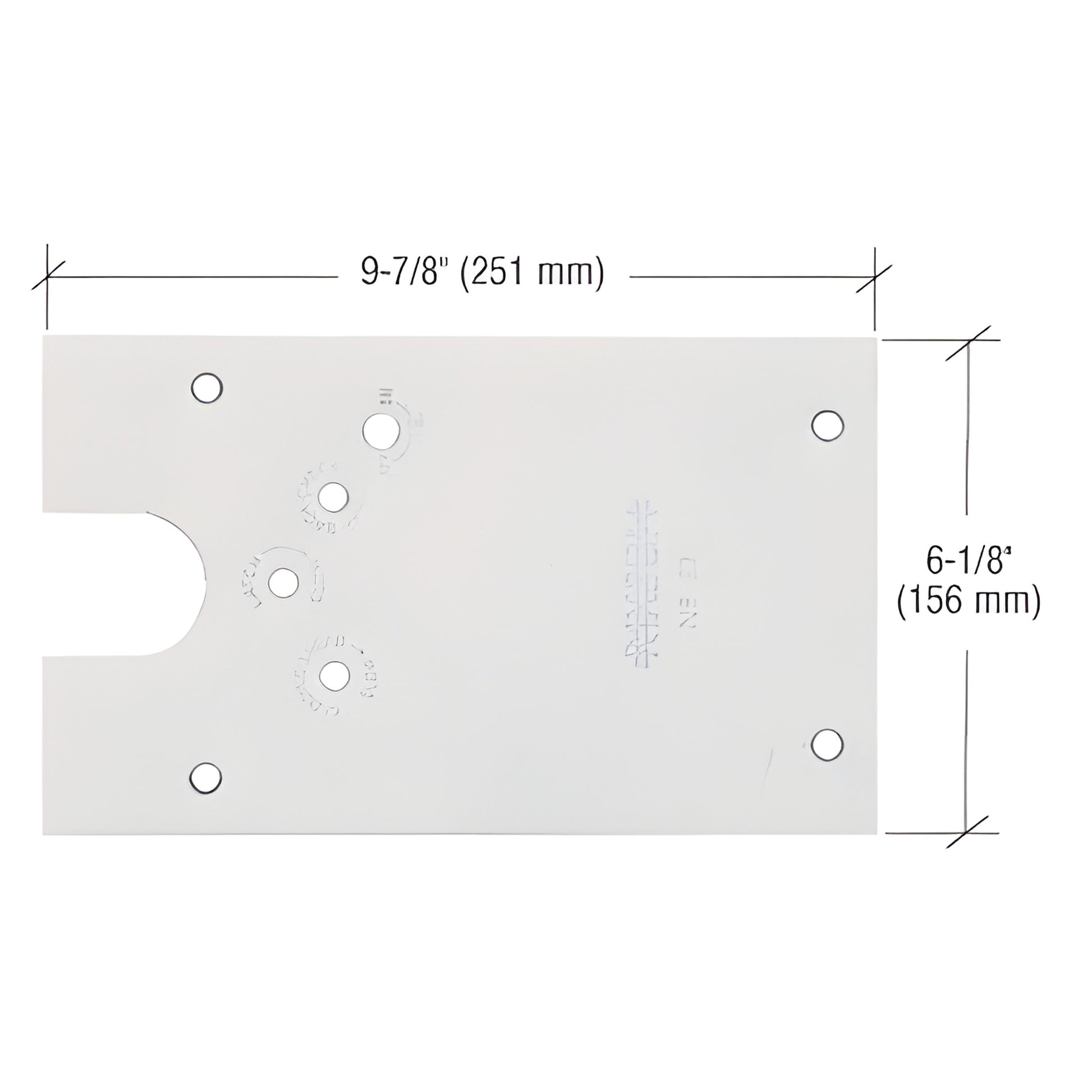 Rixson 27 Series offset floor closer cover plate, right-hand satin chrome, 9 7/8 6 1/8 in (SKU 274750RHSC)