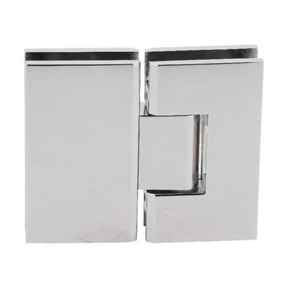 Polished Nickel Vienna 580 Glass-to-Glass Hinge with 5° Pin for sleek shower doors.