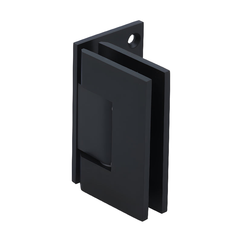 Oil-rubbed bronze adjustable solid-brass Geneva shower hinge with offset back plate, square edges - SKU GEN3440RB