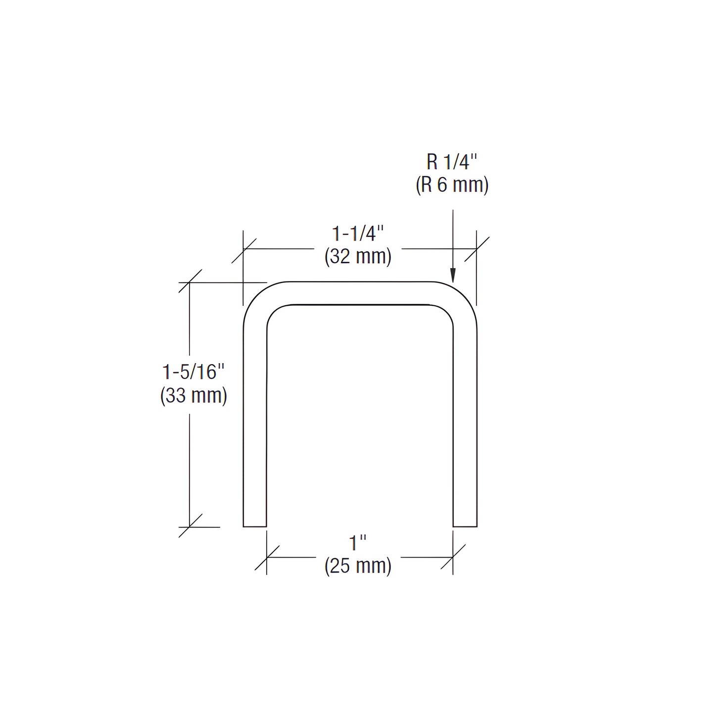 GRL107BS brushed stainless steel low-profile U shaped cap rail for 3/4" glass, top rail to protect and join glass panels.