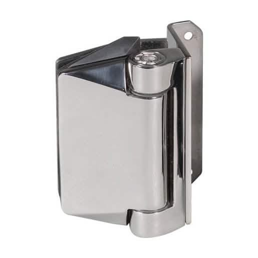 CRL Polaris 125 Series Soft Close Gate Hinge, Polished Stainless, Square Post Mount