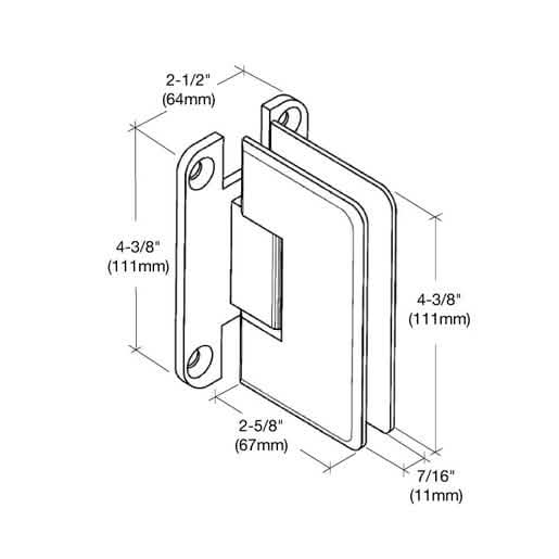 CRL Brass Plymouth Series Wall Mount 'H' Back Plate Hinge - Durable & Stylish Design