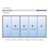 Palisades S100 sliding door (SKU P100S) slim aluminum frame with floor-to-ceiling glass opening to balcony and city sunset