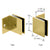 CRL Unlacquered Brass Fixed Glass Panel Square Clamp Small Leg